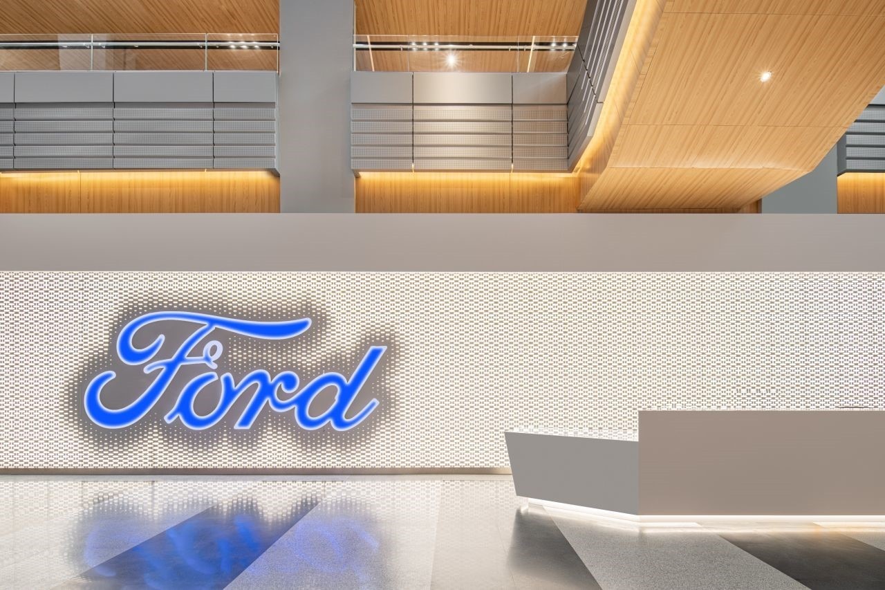 Ford logo on wall in Shanghai Design Center