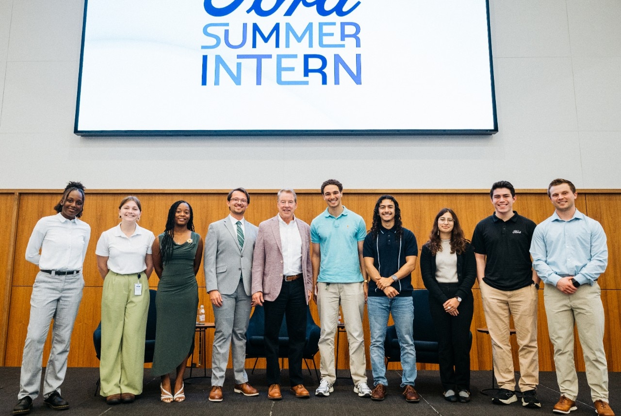Interns meeting with Bill Ford