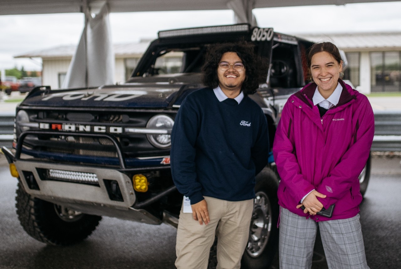 Interns checking  out the Ford Bronco