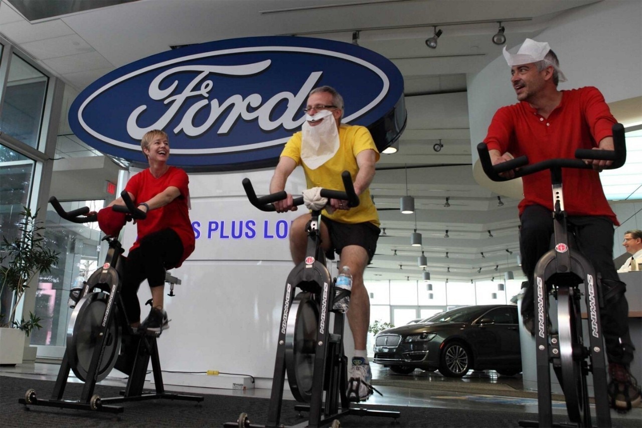 Ford Employees in Spin Class