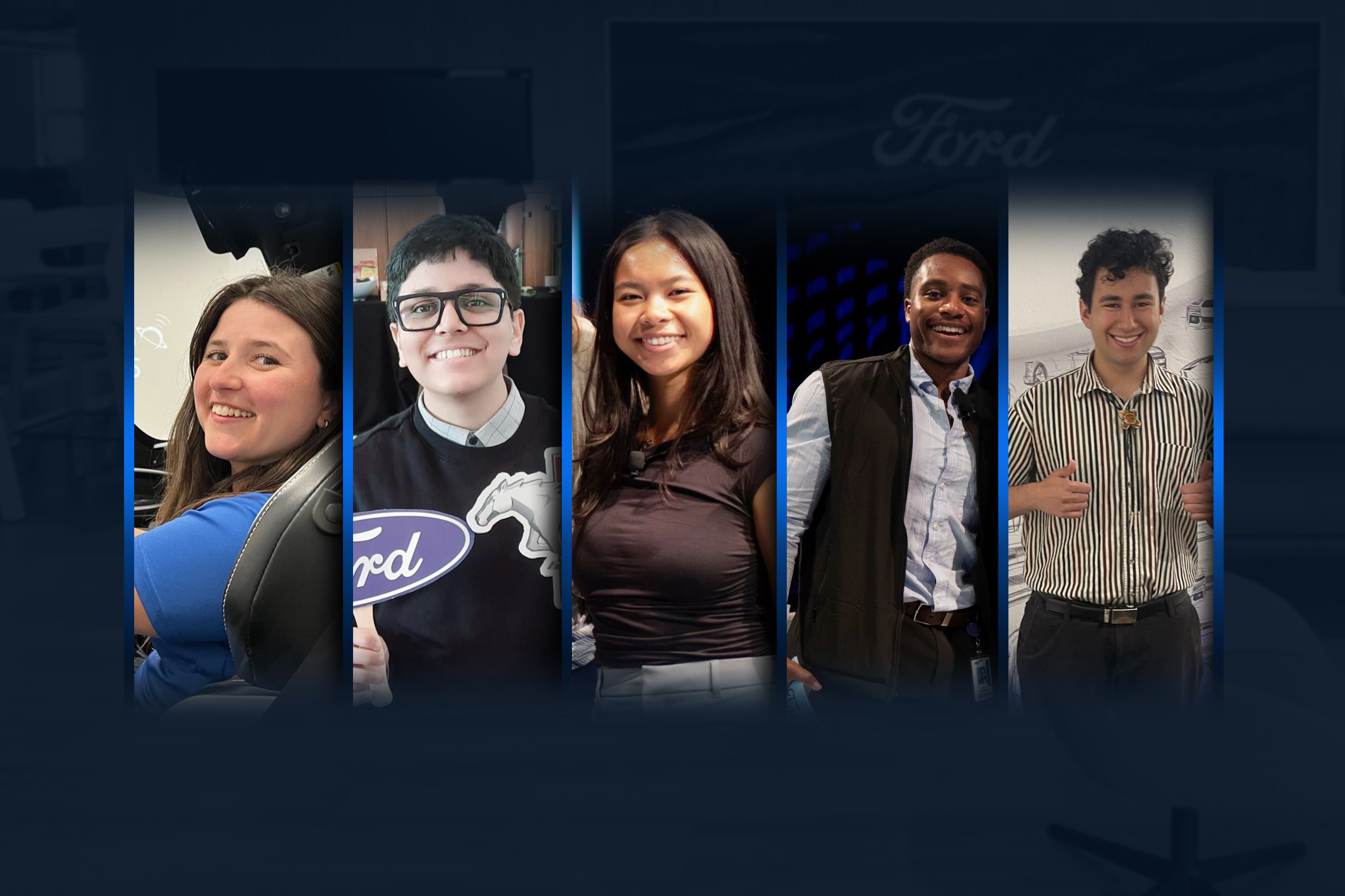 Five Ford summer intern program participants smiling
